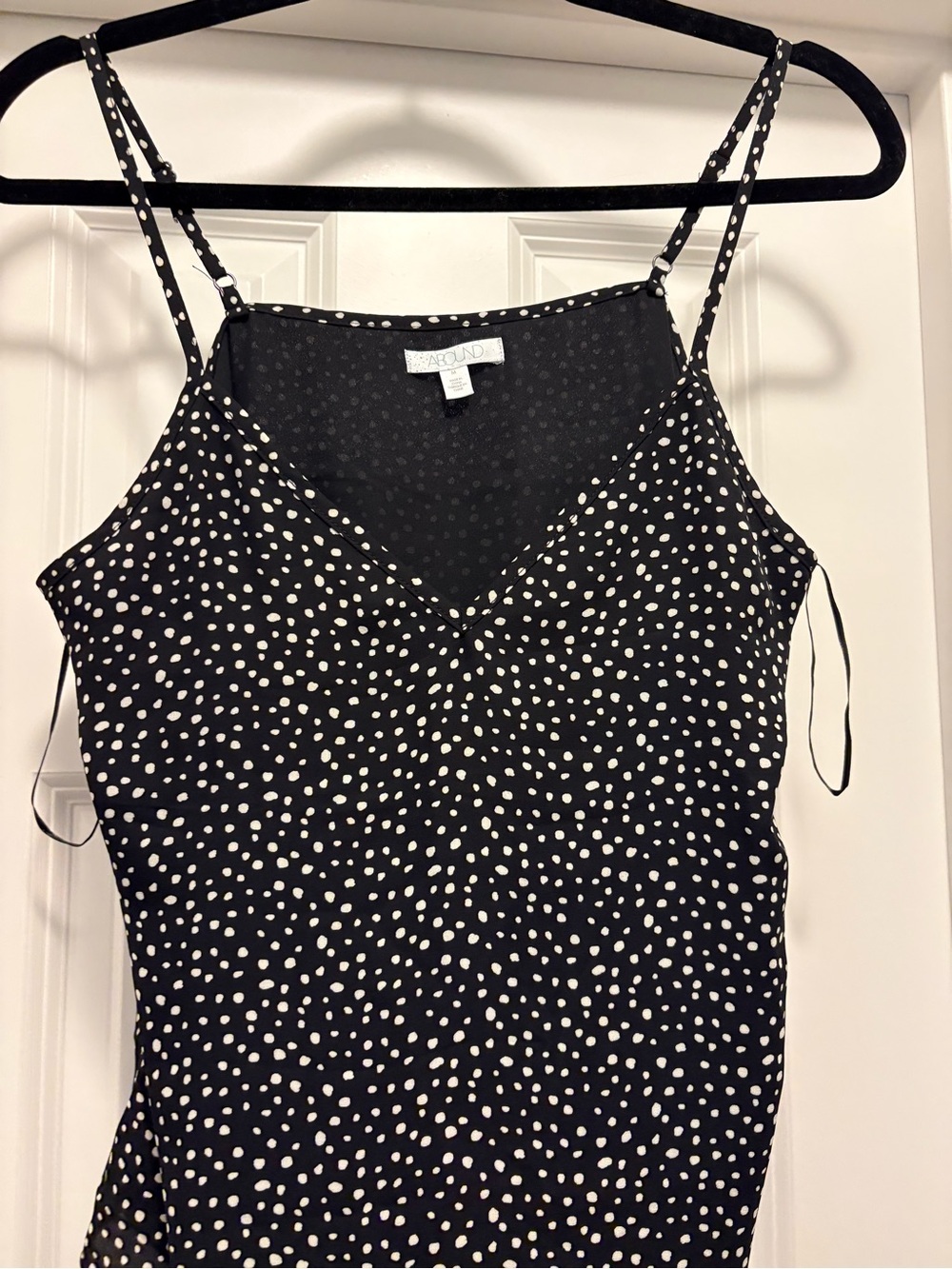 Abound Black with White Polka Dot Spaghetti Strap Cami